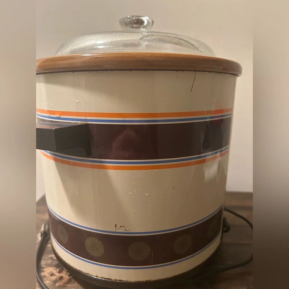 Vintage Rival Crock-Pot Slow Cooker 3.5 Qt Model 3100 Brown Orange Works